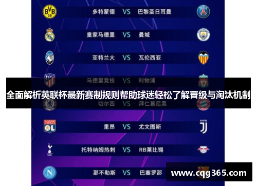 全面解析英联杯最新赛制规则帮助球迷轻松了解晋级与淘汰机制